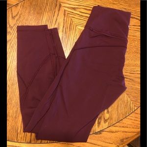 Lululemon size 4 maroon leggings, full length
